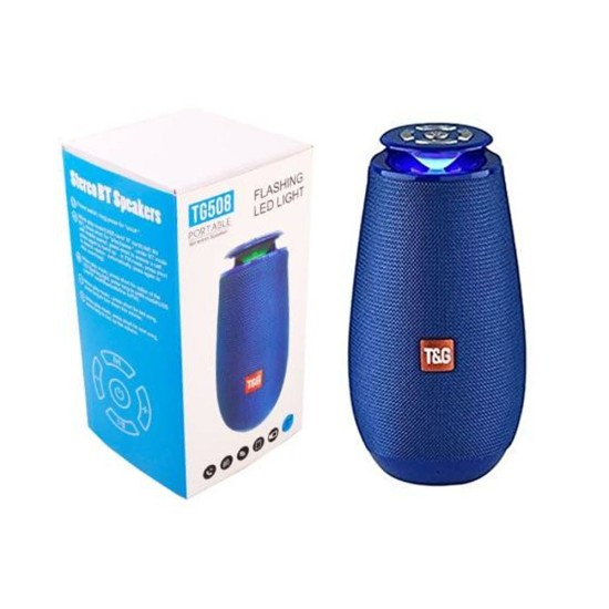 T&G PORTABLE BLUETOOTH SPEAKER TG-508 TF/AUX/FM/U DISK/HANDS-FREE CALL BLUE